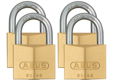 Abus Mechanical 65/40mm Brass Padlock Quad Pack ABUS Mechanical - RockBottom Northampton 