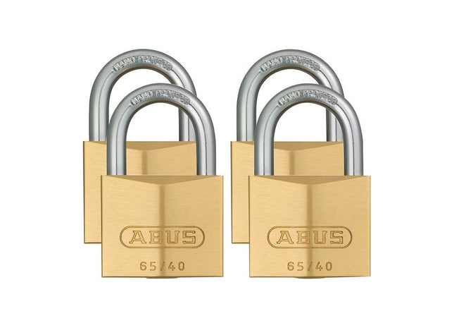 Abus Mechanical 65/40mm Brass Padlock Quad Pack ABUS Mechanical - RockBottom Northampton 