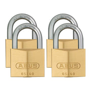 Abus Mechanical 65/40mm Brass Padlock Quad Pack ABUS Mechanical - RockBottom Northampton 
