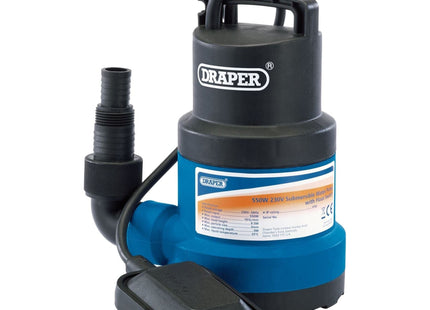 Draper Submersible Clean Water Pump with Float Switch, 191L/min, 550W 61584 Draper - Town Tools 