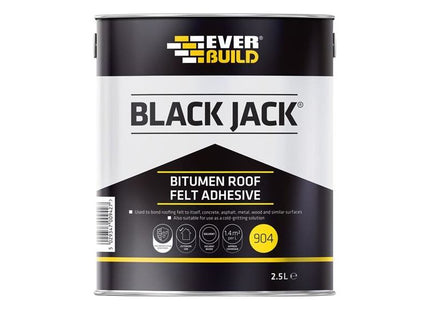 Everbuild Sika Black Jack® 904 Bitumen Roof Felt Adhesive 2.5 litre Everbuild Sika - RockBottom Northamptin