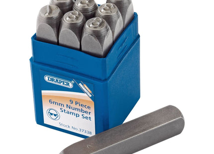Draper 0 - 9 Number Stamp Set, 1/4" 37338 Draper - Town Tools 
