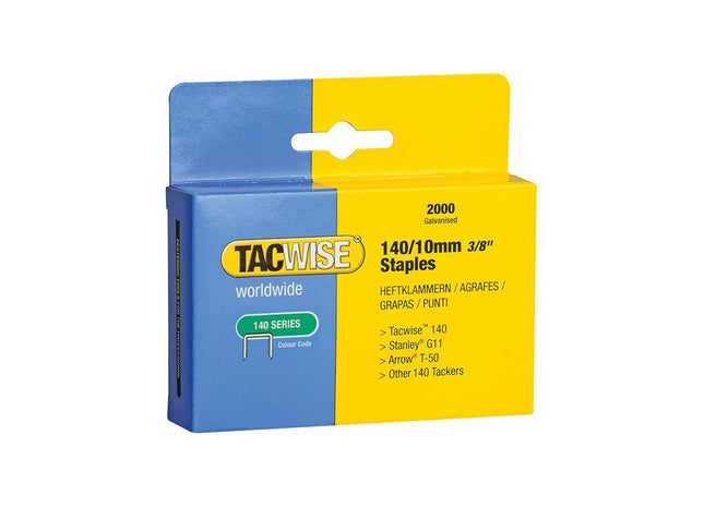Tacwise 140 Heavy-Duty Staples 10mm (Type T50 G) (Pack 2000) Tacwise - RockBottom Northampton