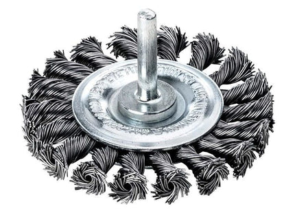 Lessmann Knotted Wheel Brush with Shank 75 x 12mm, 0.50 Steel Wire Lessmann - RockBottom Northampton