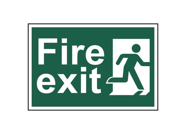 Scan Fire Exit Man Running Right - PVC Sign 300 x 200mm Scan - RockBottom Nothampton