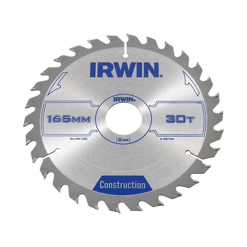 Irwin® Construction Circular Saw Blade 165 x 30mm x 30T ATB IRWIN® - RockBottom Northampton