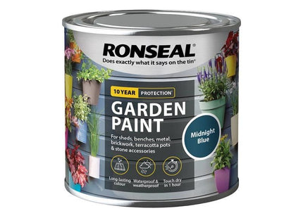 Ronseal Garden Paint Midnight Blue 250ml Ronseal - RockBottom Nothampton