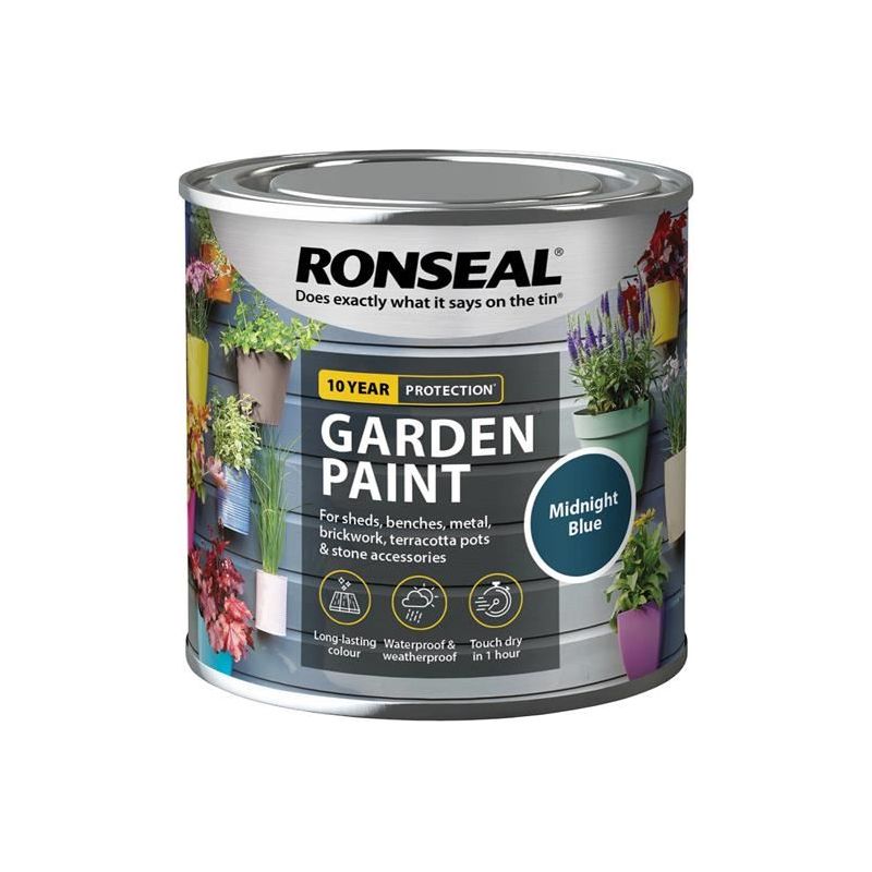 Ronseal Garden Paint Midnight Blue 250ml Ronseal - RockBottom Nothampton
