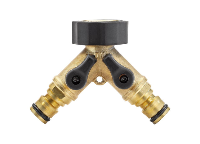 Draper Brass Double Tap Connector with Flow Control, 3/4" 36228 Draper - Town Tools 