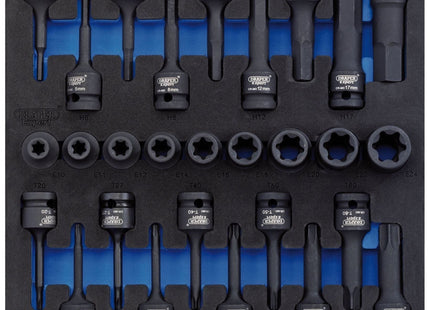 Draper TX-STAR Impact & Hex Socket Set in 1/2 Drawer EVA Insert Tray, 1/2" Sq. D Draper - Town Tools 