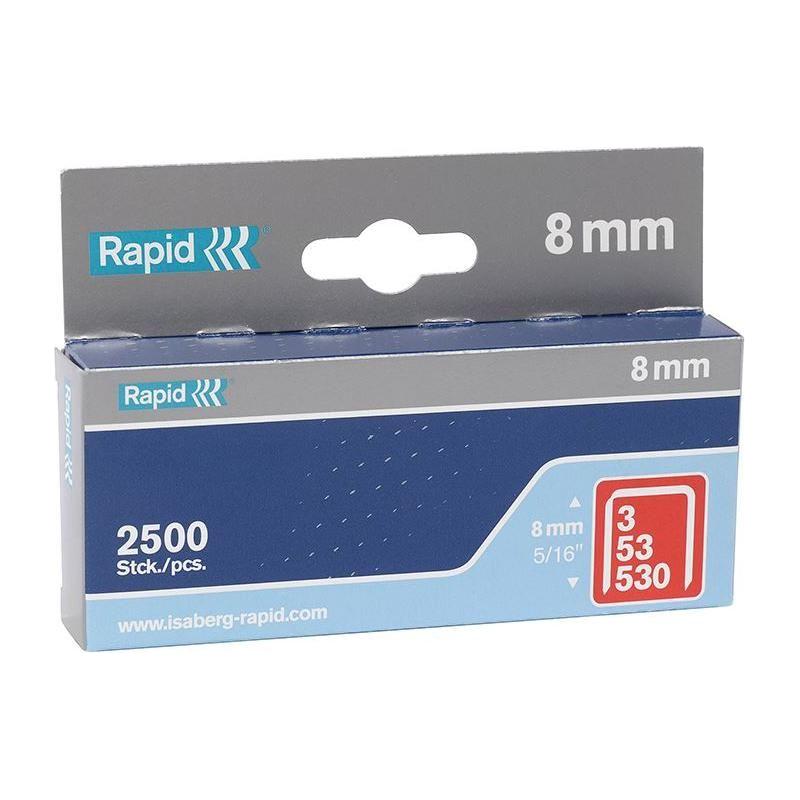 Rapid 53/8B 8mm Galvanised Staples (Box 2500) Rapid - RockBottom Nothampton