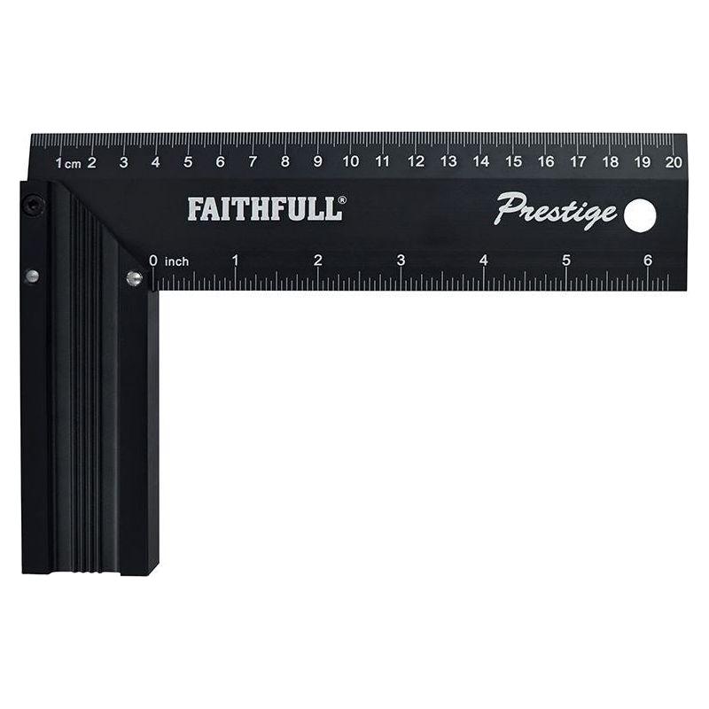 Faithfull Prestige Try Square Black Aluminium 200mm (8in) Faithfull - RockBottom Northampton