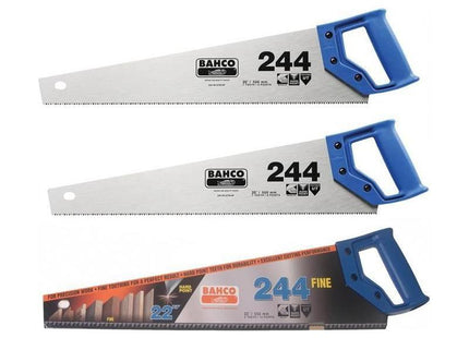 Bahco 2 x 244 Hardpoint Handsaw 550mm (22in) & 1 x 244 Fine Cut Handsaw 550mm (22in) Bahco - RockBottom Northampton