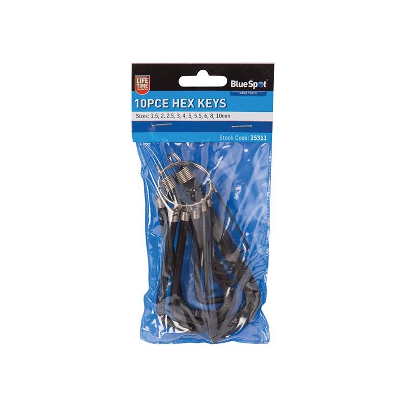 Bluespot Tools Hexagon Key Set, 10 Piece BlueSpot Tools - RockBottom Northampton