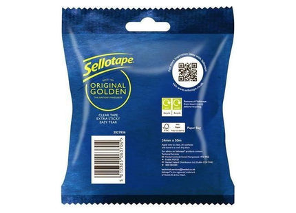 Sellotape Original Golden Sticky Tape - 1 Roll 24mm x 50m Sellotape - RockBottom Nothampton