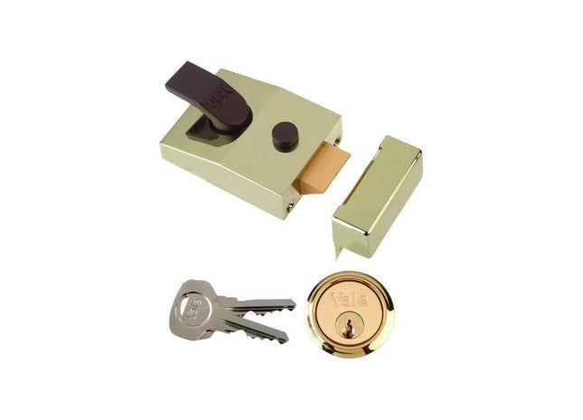 Yale Locks P89 Deadlock Nightlatch 60mm Backset Brasslux Finish Visi Yale Locks - RockBottom Northampton