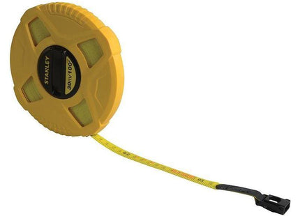 Stanley® Hand Tools Closed Case Fibreglass Long Tape 30m/100ft (Width 13mm) STANLEY® Hand Tools - RockBottom Nothampton