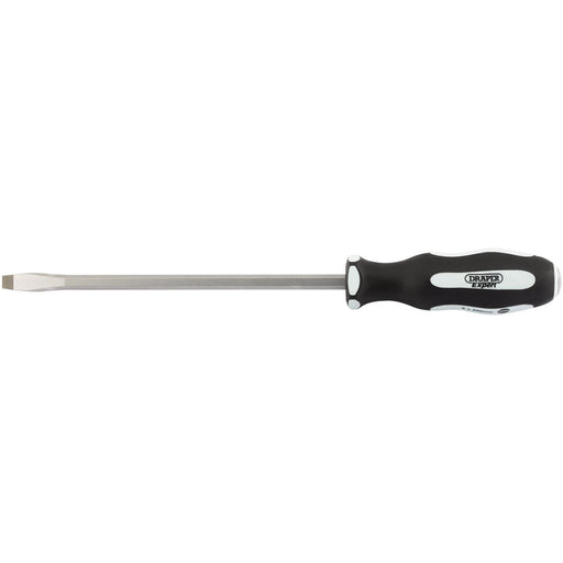 Draper 'Pound Thru' Plain Slot Soft Grip Screwdriver, 8 x 200mm 35184 Draper - Town Tools 