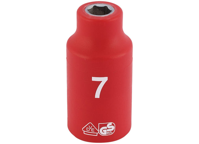 Draper Fully Insulated VDE Socket, 3/8" Sq. Dr., 7mm 31500 Draper - Town Tools 