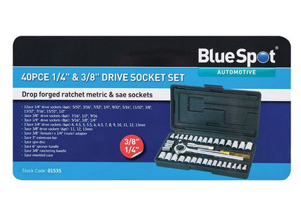 Bluespot Tools Mixed Drive Socket Set, 40 Piece BlueSpot Tools - RockBottom Northampton