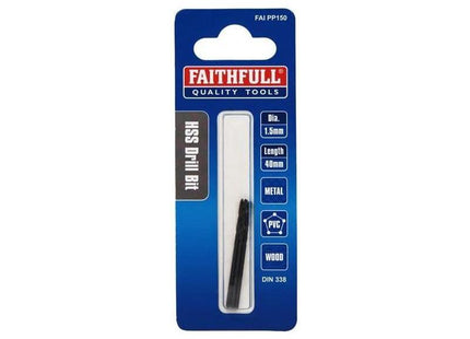 Faithfull HSS Jobber Drill Bits Pre Pack (3) 1.50mm OL:40mm WL:18mm Faithfull - RockBottom Northampton