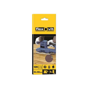 Flexovit 1/3 Sanding Sheets Perforated Fine 120 Grit (Pack 10) Flexovit - RockBottom Northampton