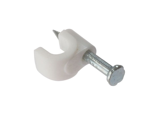 Forgefix Cable Clip Round White 6-7mm Box 100 ForgeFix - RockBottom Northampton