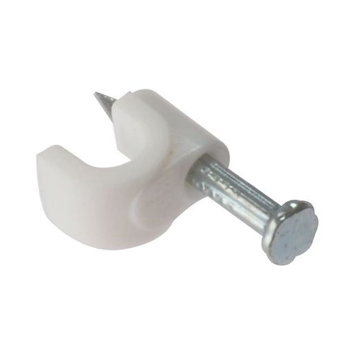 Forgefix Cable Clip Round White 6-7mm Box 100 ForgeFix - RockBottom Northampton