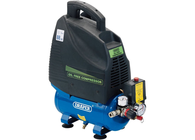 Draper Oil-Free Air Compressor, 6L, 1.1kW 24974 Draper - Town Tools 