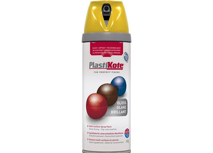 Plastikote Twist & Spray Gloss Yellow 400ml PlastiKote - RockBottom Nothampton