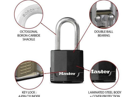 Master Lock Excell™ Weather Tough 51mm Padlock 5-Pin - 51mm Shackle Master Lock - RockBottom Northampton