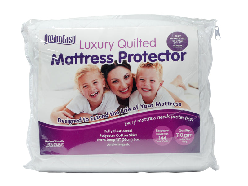 DreamEasy Quilted Mattress Protector Double