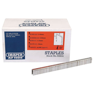 Draper Staples, 10mm  (Pack of 10000) 59834 Draper - Town Tools 