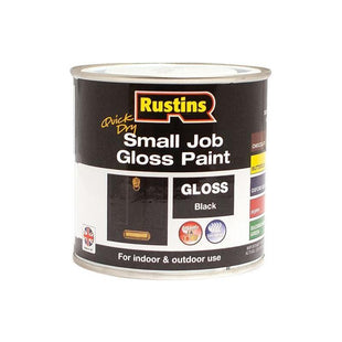 Rustins Quick Dry Small Job Gloss Paint Black 250ml Rustins - RockBottom Nothampton
