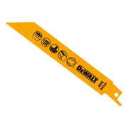 Dewalt Power Tools Bi-Metal Reciprocating Blade for Metal Cordless 152mm x 18 TPI (Pack 5) DeWALT Power Tools - RockBottom Northampton