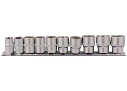 Draper Socket Set on Metal Rail, 3/8" Sq. Dr. (10 Piece) 16400 Draper - Town Tools 