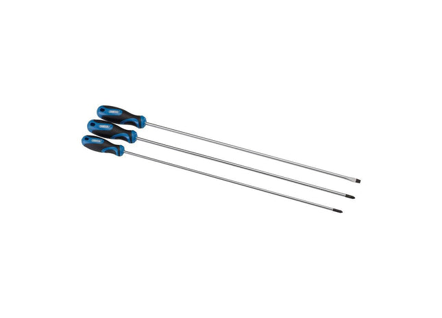 Draper Extra Long Reach Soft Grip Screwdriver Set, 450mm (3 Piece) 32603 Draper - Town Tools 