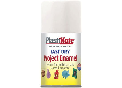 Plastikote Fast Dry Enamel Aerosol Gloss White 100ml PlastiKote - RockBottom Nothampton