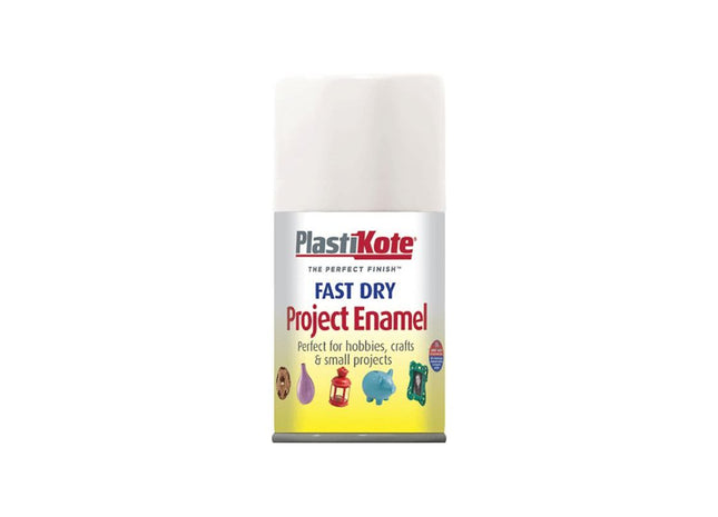Plastikote Fast Dry Enamel Aerosol Gloss White 100ml PlastiKote - RockBottom Nothampton