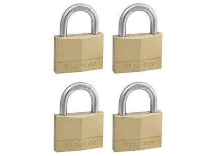 Master Lock Solid Brass 50mm Padlock 5-Pin - Keyed Alike x 4 Master Lock - RockBottom Northampton