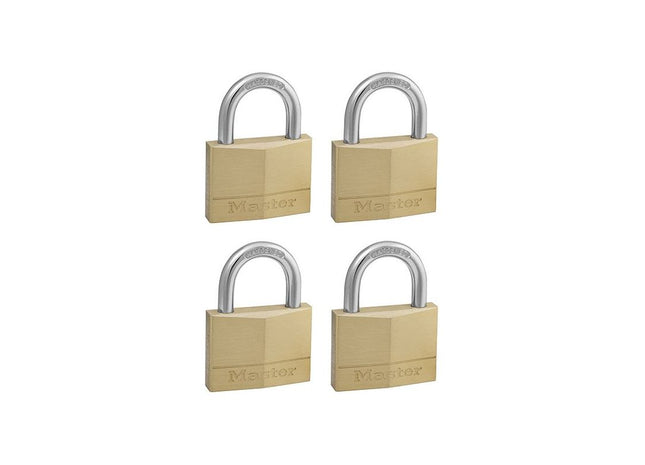 Master Lock Solid Brass 50mm Padlock 5-Pin - Keyed Alike x 4 Master Lock - RockBottom Northampton