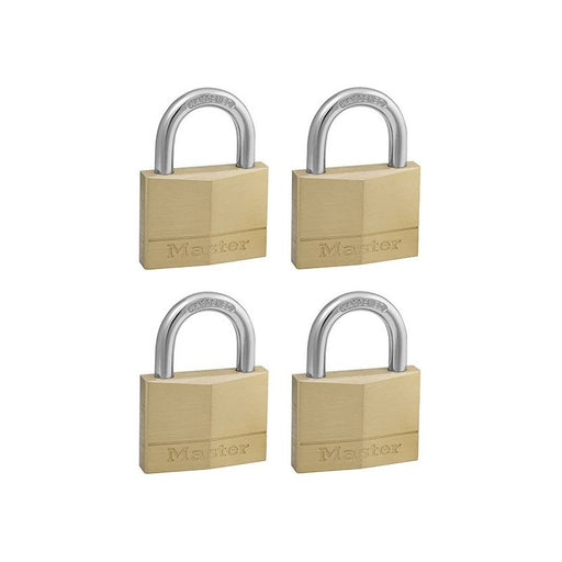 Master Lock Solid Brass 50mm Padlock 5-Pin - Keyed Alike x 4 Master Lock - RockBottom Northampton
