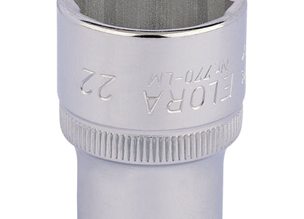 Draper Elora Bi-Hexagon Socket, 1/2" Sq. Dr., 22mm 24674 Draper - Town Tools 