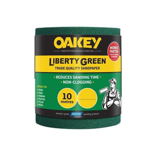 Oakey Liberty Green Sanding Roll 115mm x 10m Medium 80G Oakey - RockBottom Nothampton