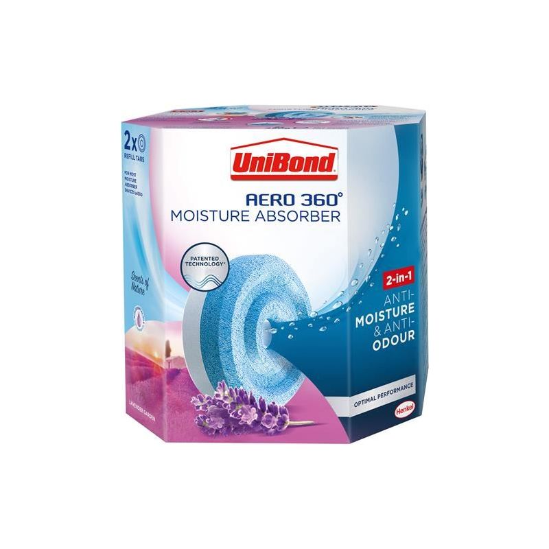 Unibond AERO 360º Moisture Absorber Lavender Garden Refills (Pack 2) UniBond - RockBottom Northampton