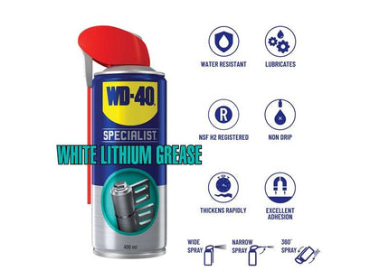 WD-40 Specialist White Lithium Grease 400ml WD-40� - RockBottom Northampton
