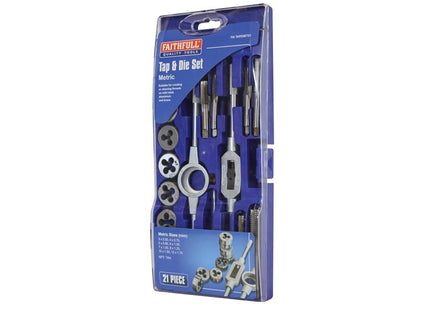 Faithfull Metric Tap & Die Set of 21 Carbon Steel Faithfull - RockBottom Northampton