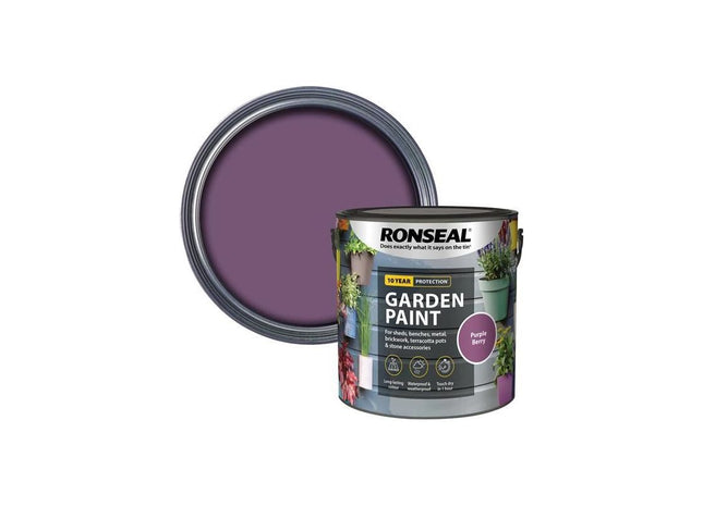 Ronseal Garden Paint Purple Berry 2.5 litre Ronseal - RockBottom Nothampton