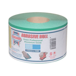 Faithfull Aluminium Oxide Sanding Paper Roll Green 115mm x 50m 80G Faithfull - RockBottom Northampton