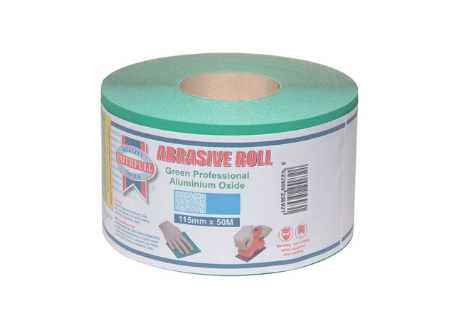 Faithfull Aluminium Oxide Sanding Paper Roll Green 115mm x 50m 80G Faithfull - RockBottom Northampton
